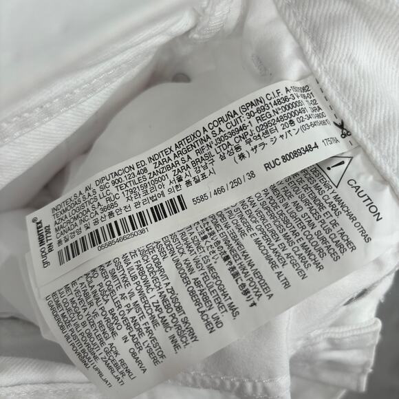 Zara White Distressed Cotton Bermuda Shorts - Picture 11 of 11